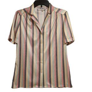 Danielle Junior Girls Shirt Size Medium Collared Button Front Short Sleeve